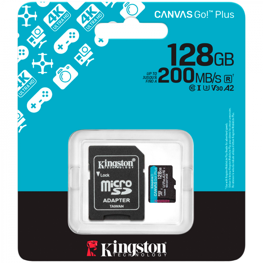 Karta microSDXC Kingston 128 GB 200 MB/s z adapterem SD