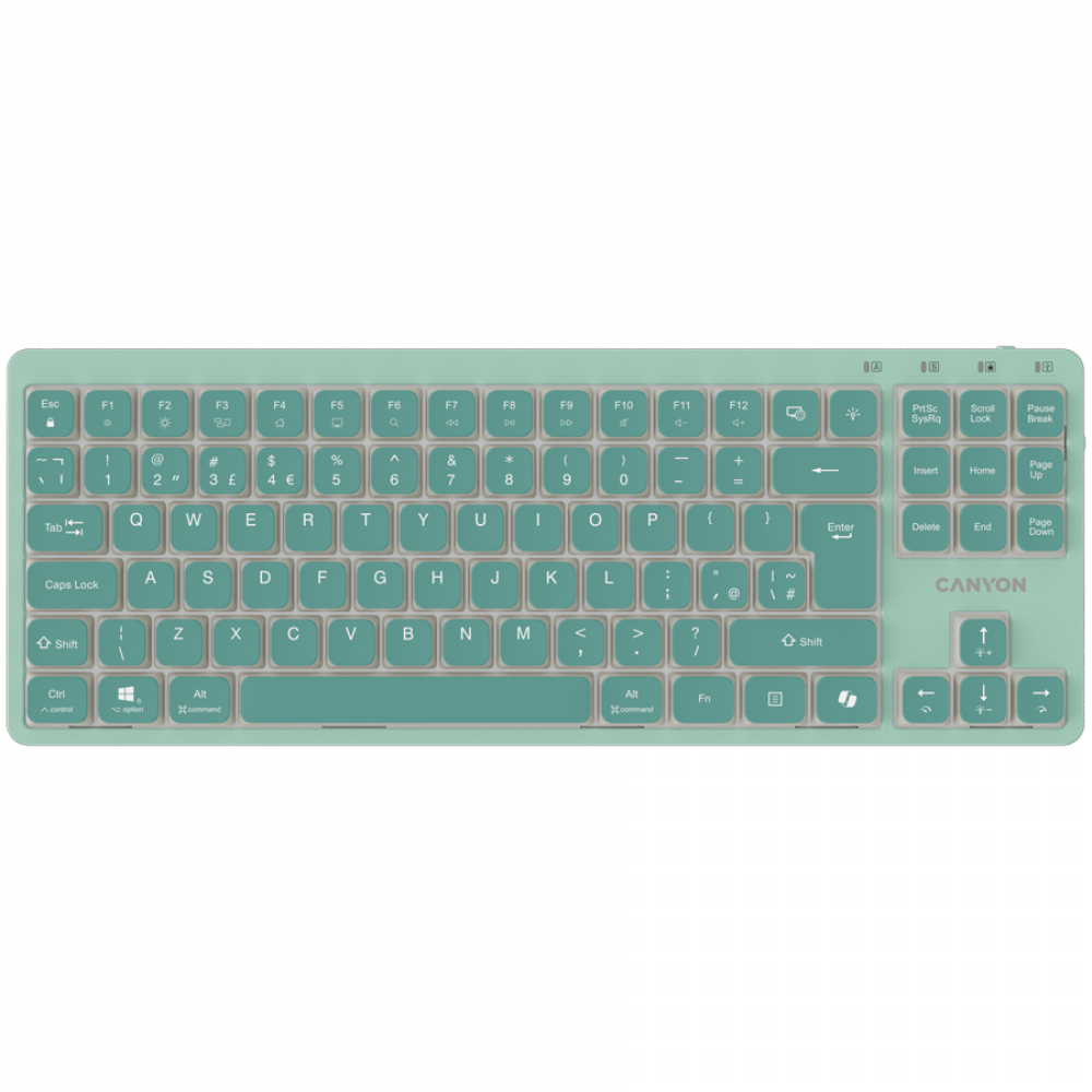 CANYON OnType 10 Klawiatura Niskoprofilowa EN Przewodowa Zielona