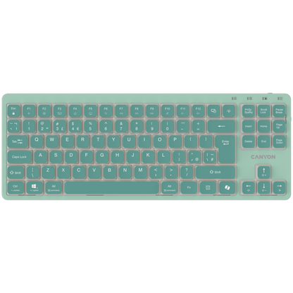 CANYON OnType 10 Klawiatura Niskoprofilowa EN Przewodowa Zielona