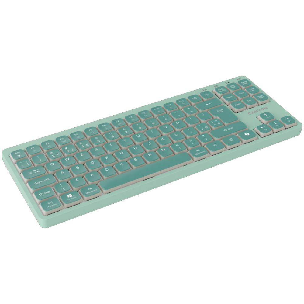 CANYON OnType 10 Klawiatura Niskoprofilowa EN Przewodowa Zielona
