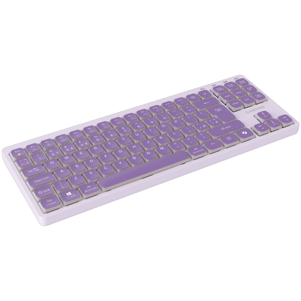 Klawiatura przewodowa niskoprofilowa Canyon OnType 10 fioletowa