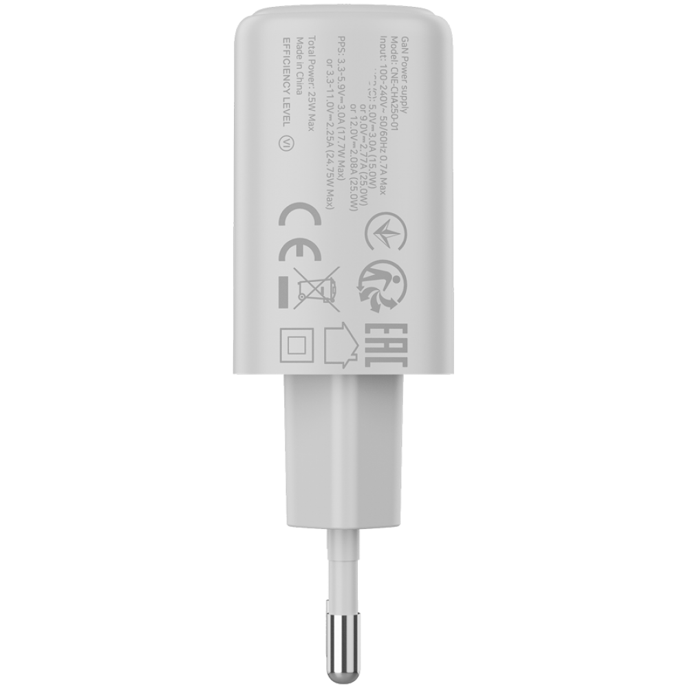 Ładowarka sieciowa 25W 1xPD EU Canyon OnCharge 250 biała