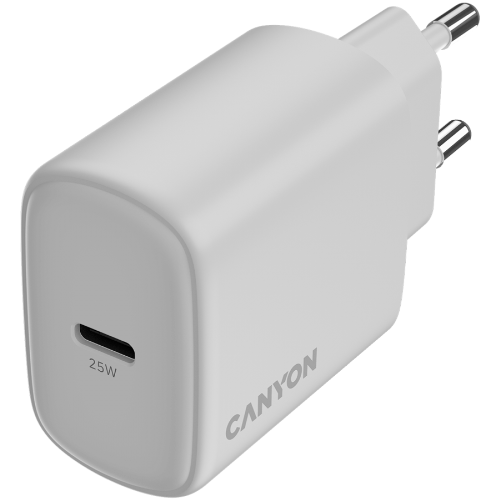 Ładowarka sieciowa 25W 1xPD EU Canyon OnCharge 250 biała