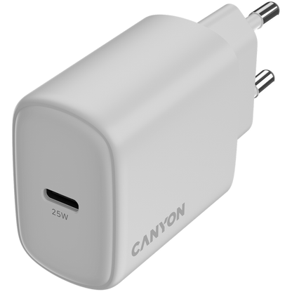 Ładowarka sieciowa 25W 1xPD EU Canyon OnCharge 250 biała