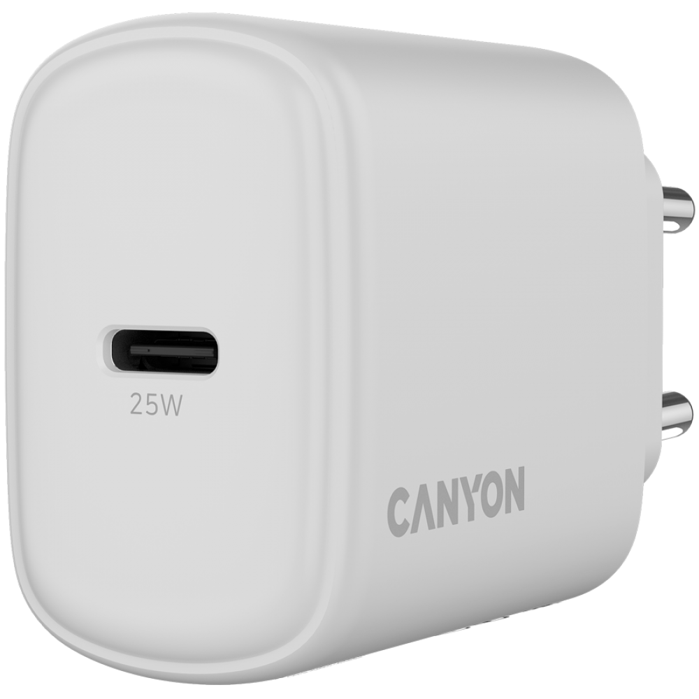Ładowarka sieciowa 25W 1xPD EU Canyon OnCharge 250 biała