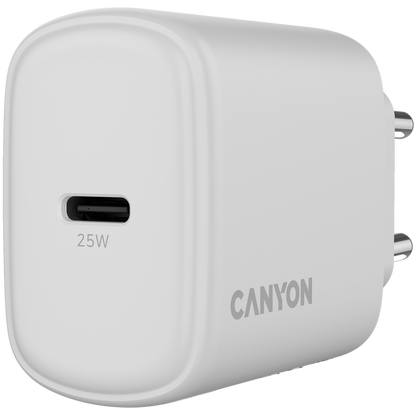Ładowarka sieciowa 25W 1xPD EU Canyon OnCharge 250 biała