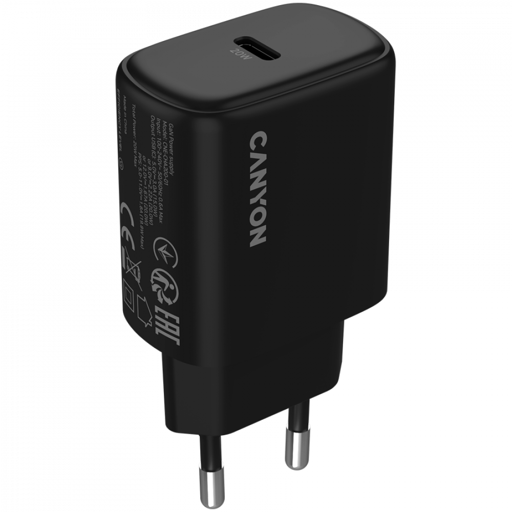 Ładowarka sieciowa 20W 1xPD EU Canyon OnCharge 200 czarna