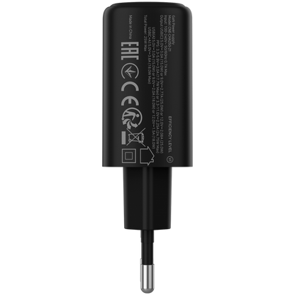 Ładowarka sieciowa 25W 1xPD 1xQC EU Canyon OnCharge 250 czarna