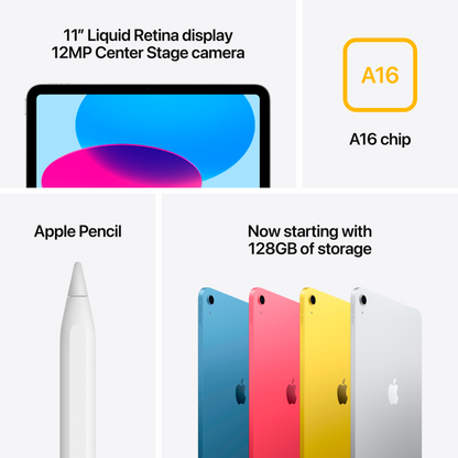 Tablet iPad A16 128 GB APPLE rosa