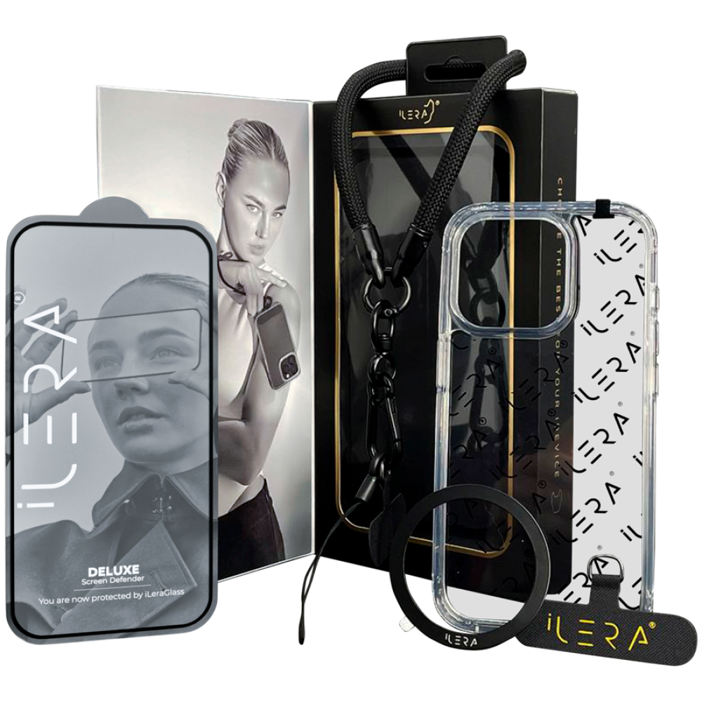 Etui z paskiem i szkłem ochronnym iLera Go Ice Case iPhone 16 Pro