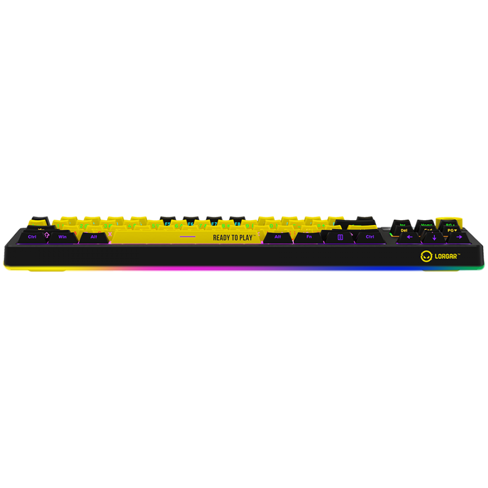 Klawiatura gamingowa bezprzewodowa TKL mechaniczna Lorgar Pro czarna żółta