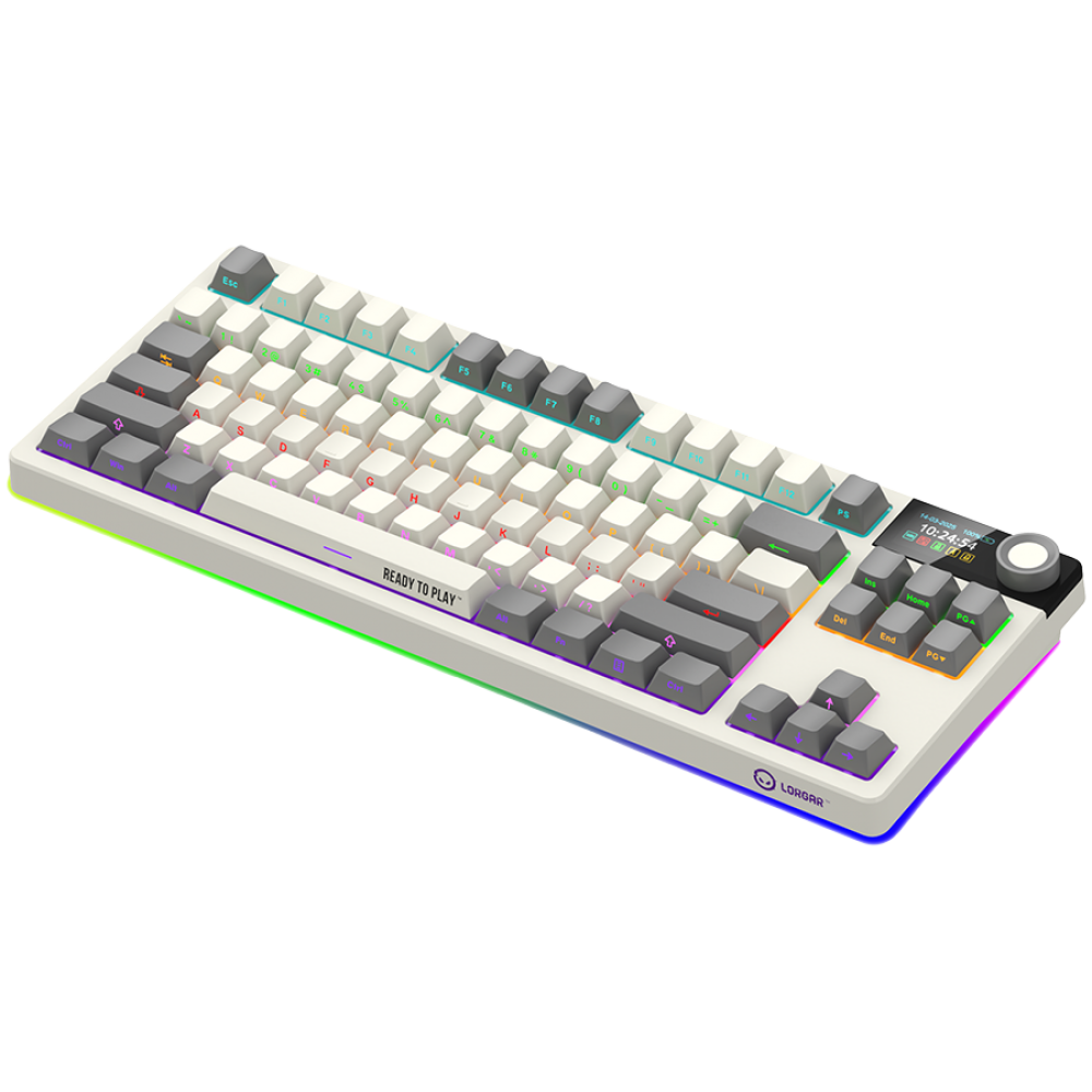 Klawiatura gamingowa bezprzewodowa TKL mechaniczna Lorgar Pro beżowa