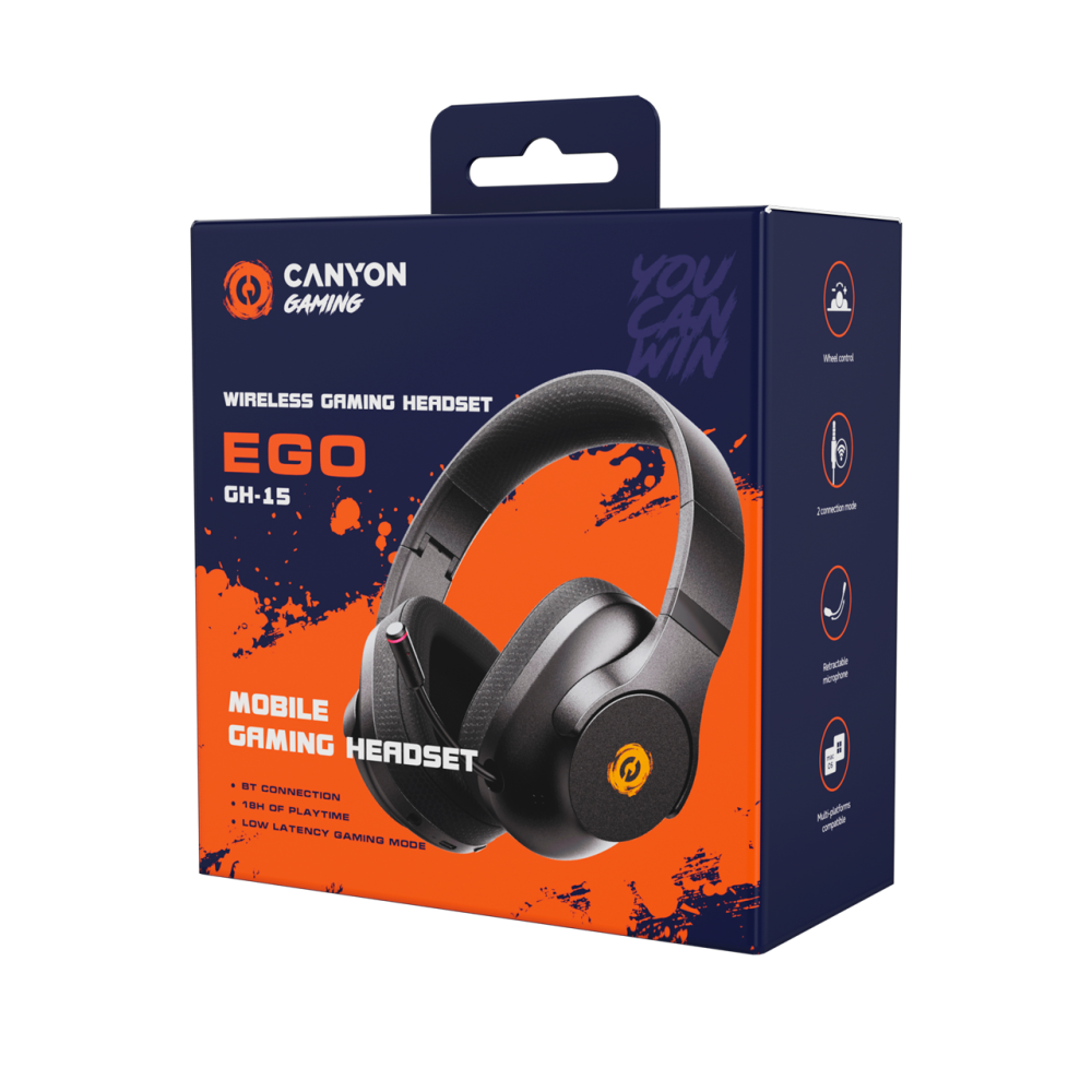 Słuchawki gamingowe bezprzewodowe Canyon EGO GH-15 Bluetooth białe