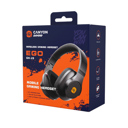 Słuchawki gamingowe bezprzewodowe Canyon EGO GH-15 Bluetooth czarne