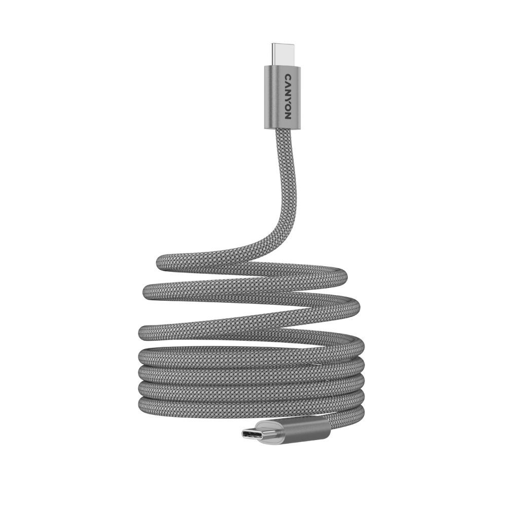 Kabel magnetyczny OnWire 60MG USB-C - USB-C 60W 1m Canyon 60MG szary