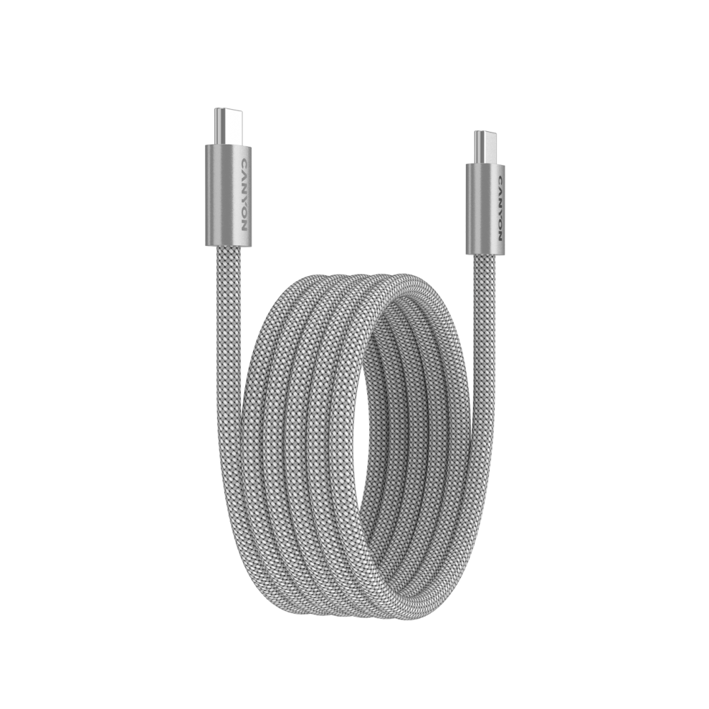 Kabel magnetyczny OnWire 60MG USB-C - USB-C 60W 1m Canyon 60MG szary