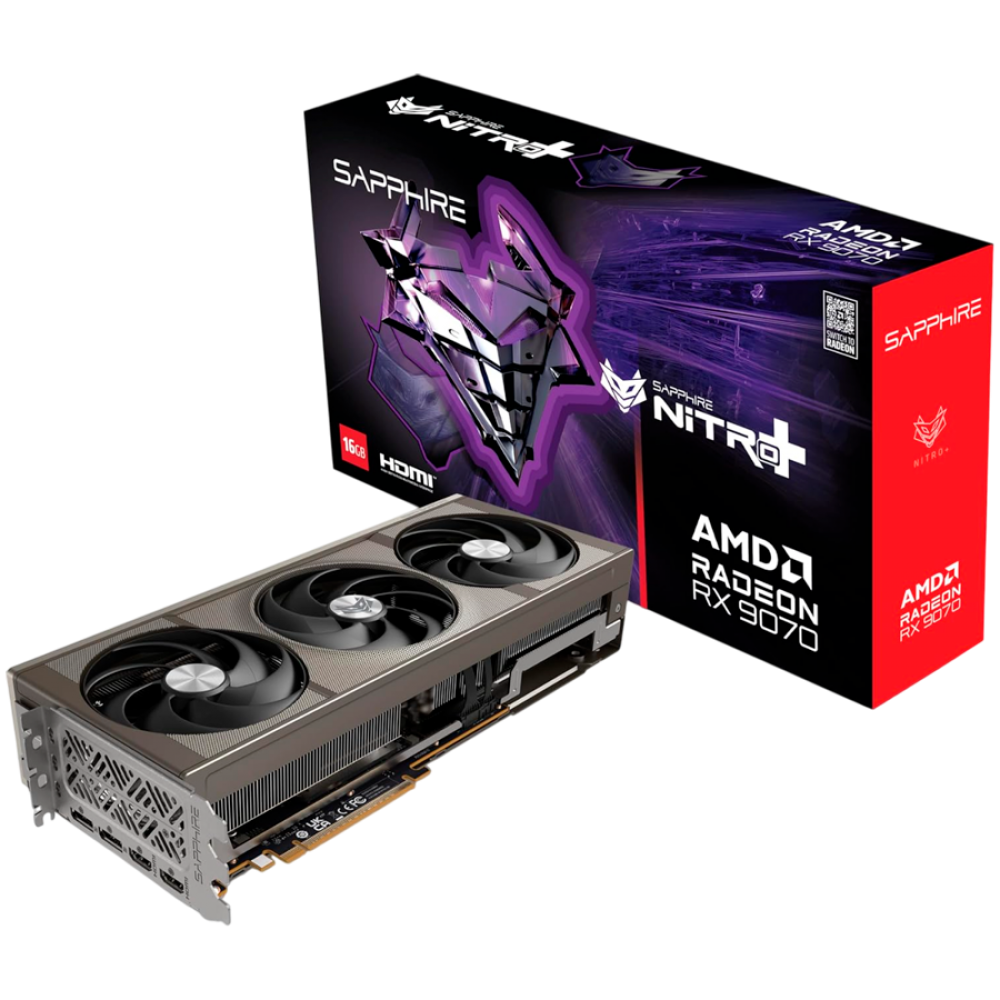 AMD Radeon RX 9070 GPU 16GB GDDR6 PCIe 5.0 Triple Fan Design