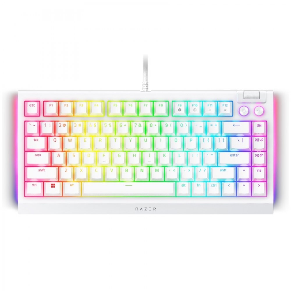 RAZER Gaming-Tastatur kabelgebunden BlackWidow V4 75% Weiß US