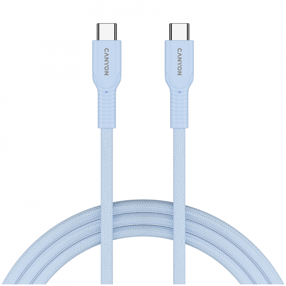 Kabel OnWire 60W USB C USB C 1m w oplocie niebieski Canyon 60CL