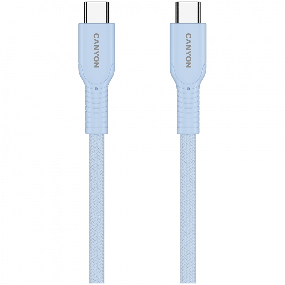 Kabel OnWire 60W USB C USB C 1m w oplocie niebieski Canyon 60CL