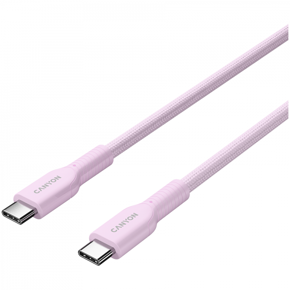Kabel OnWire 60W USB C USB C 1m w oplocie różowy Canyon 60CL