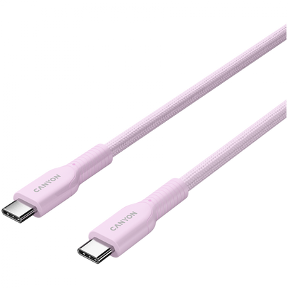 Kabel OnWire 60W USB C USB C 1m w oplocie różowy Canyon 60CL