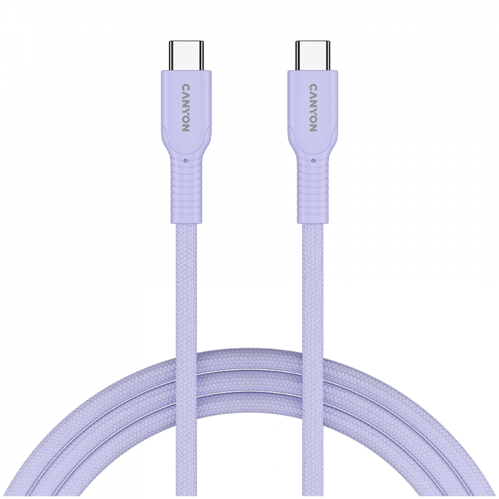 Kabel OnWire USB C 60W w oplocie 1m Canyon 60CL fioletowy