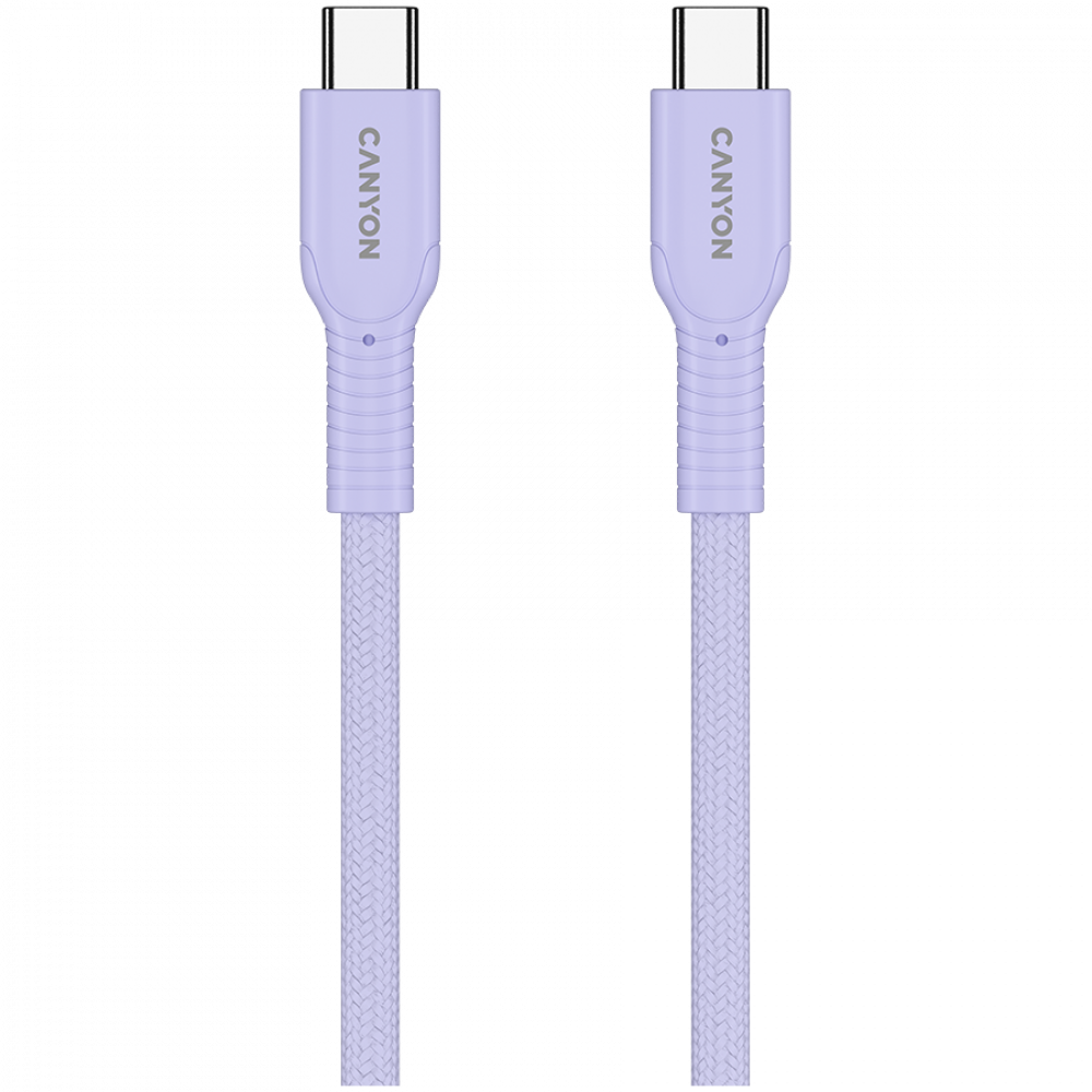 Kabel OnWire USB C 60W w oplocie 1m Canyon 60CL fioletowy