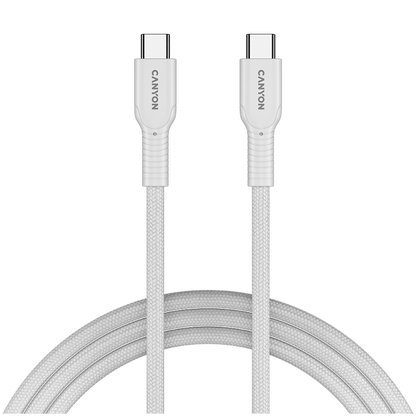 Kabel USB C 60W OnWire 1m w oplocie Canyon 60CL biały