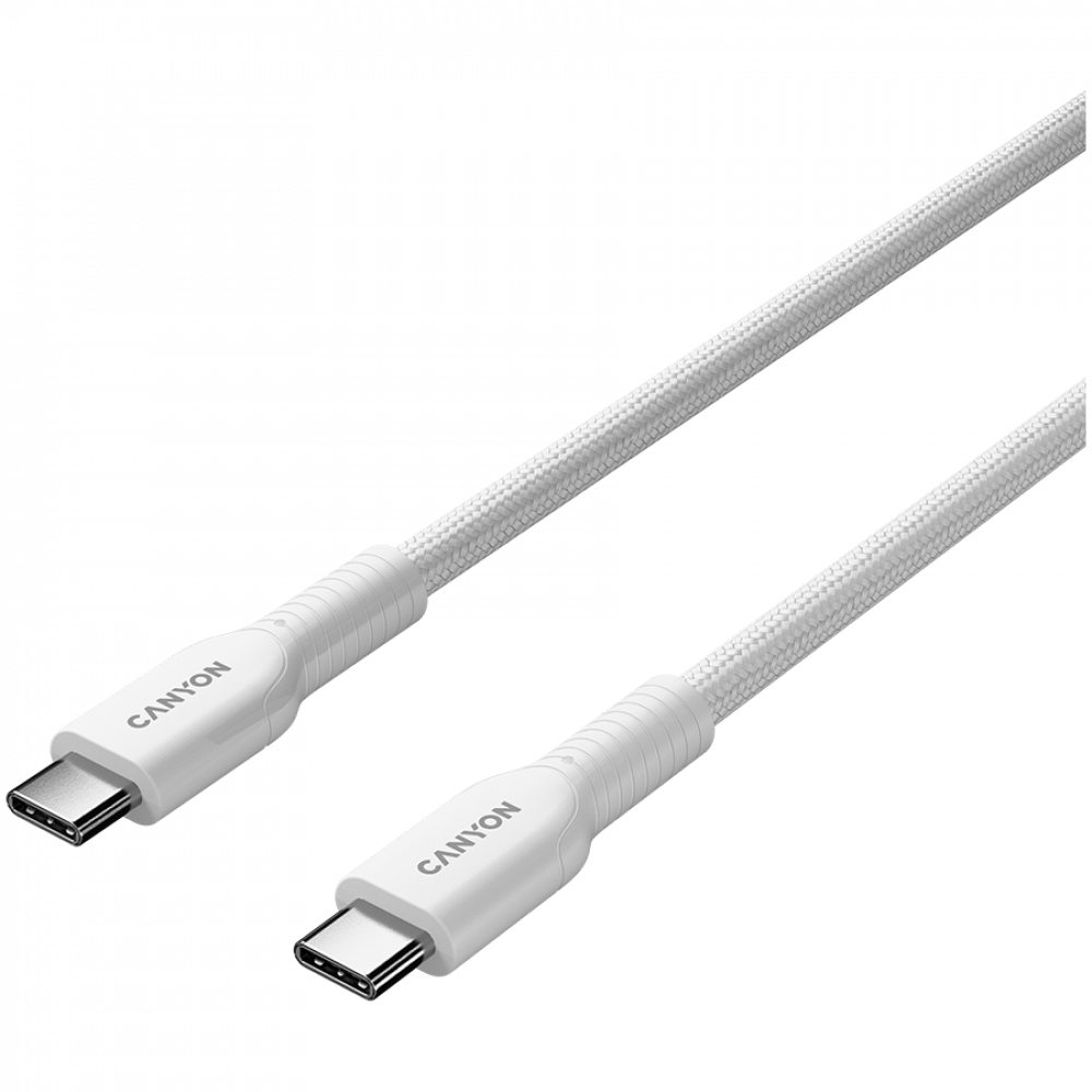 Kabel USB C 60W OnWire 1m w oplocie Canyon 60CL biały