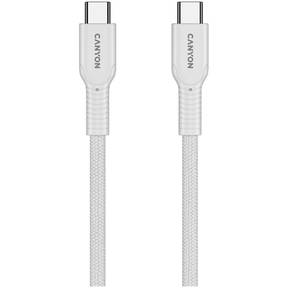 Kabel USB C 60W OnWire 1m w oplocie Canyon 60CL biały