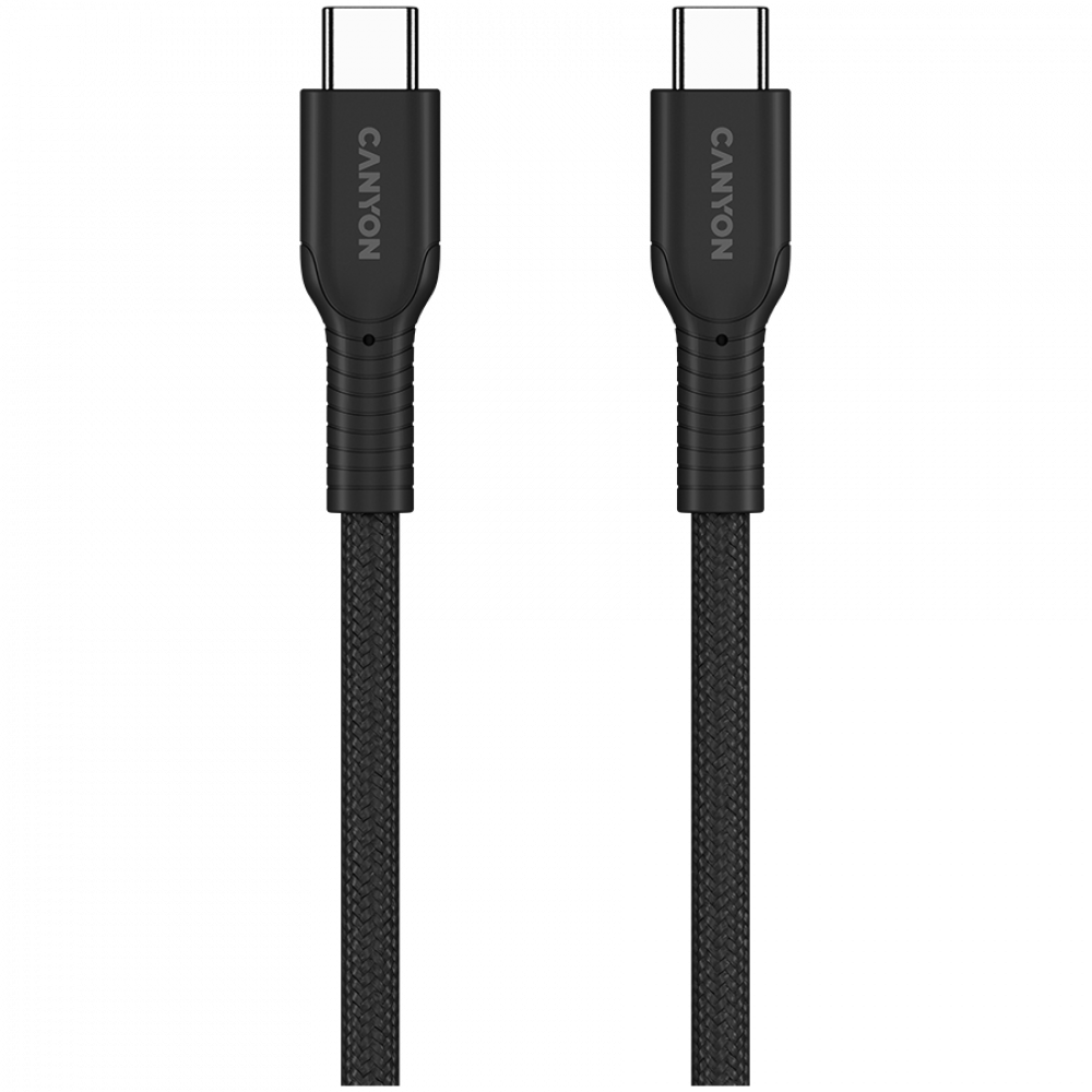 Kabel OnWire USB C 60W w oplocie 1m Canyon 60CL czarny