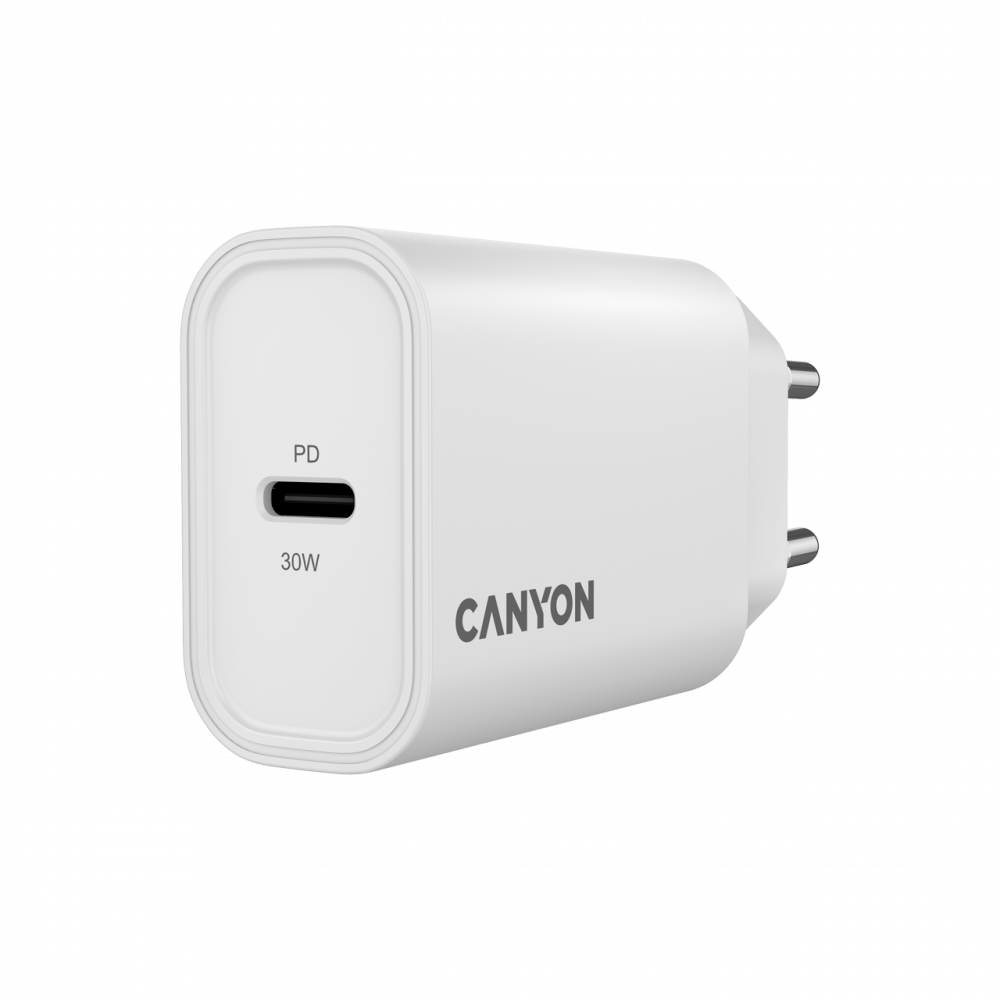 Ładowarka sieciowa 30W 1xPD Canyon 30CL biała