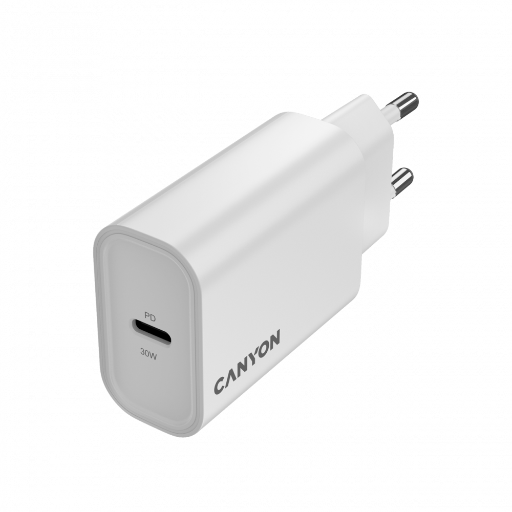 Ładowarka sieciowa 30W 1xPD Canyon 30CL biała
