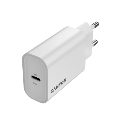 Ładowarka sieciowa 30W 1xPD Canyon 30CL biała