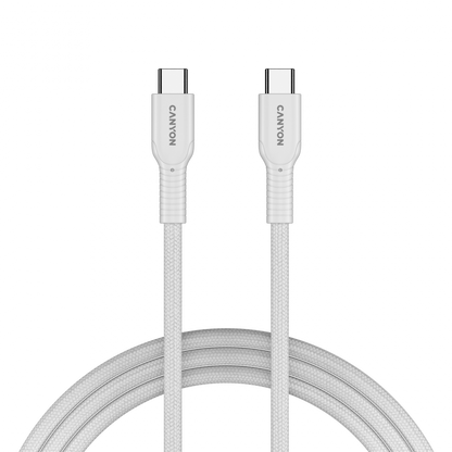 Kabel USB C 60W OnWire 1m w oplocie Canyon 60CL biały