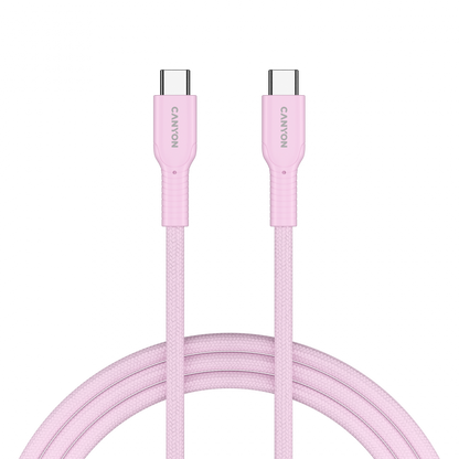 Kabel OnWire 60W USB C USB C 1m w oplocie różowy Canyon 60CL