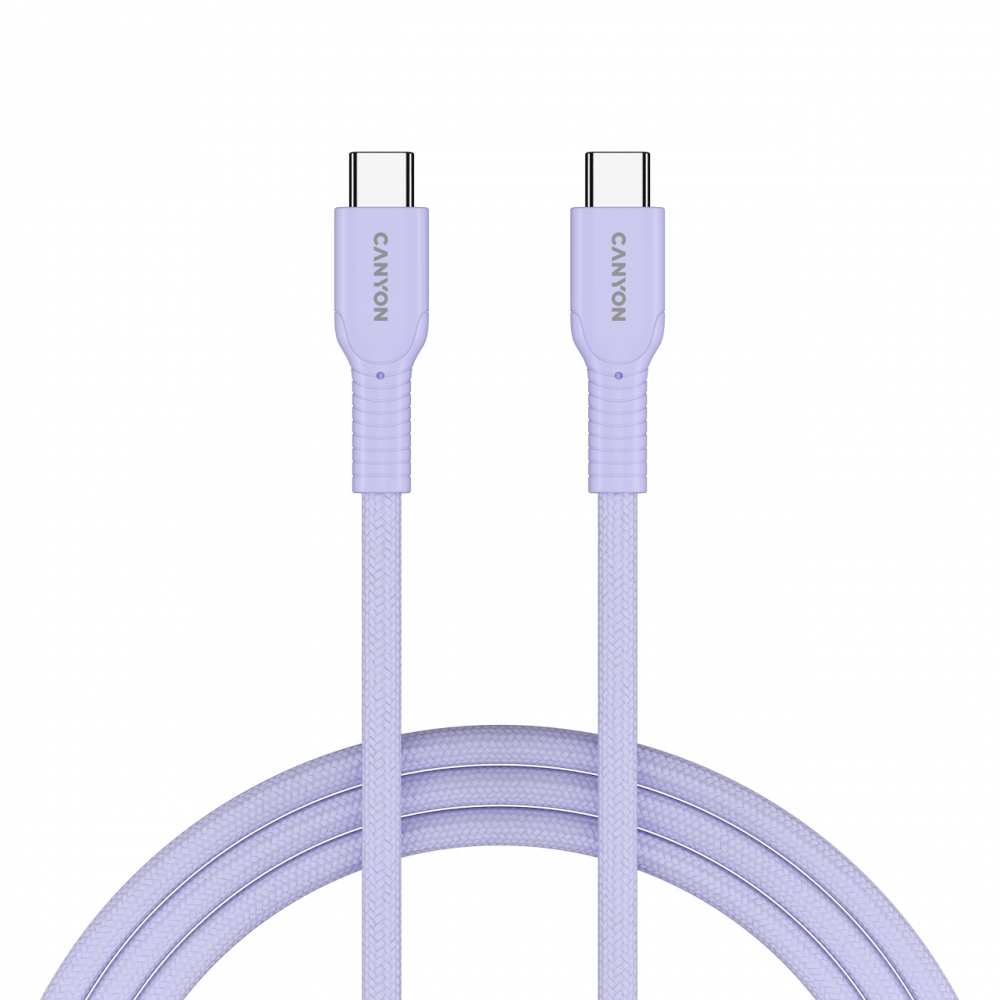 Kabel OnWire USB C 60W w oplocie 1m Canyon 60CL fioletowy