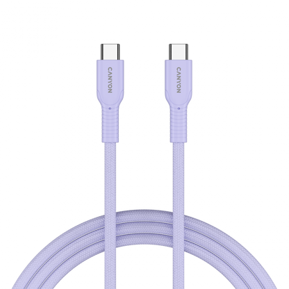 Kabel OnWire USB C 60W w oplocie 1m Canyon 60CL fioletowy