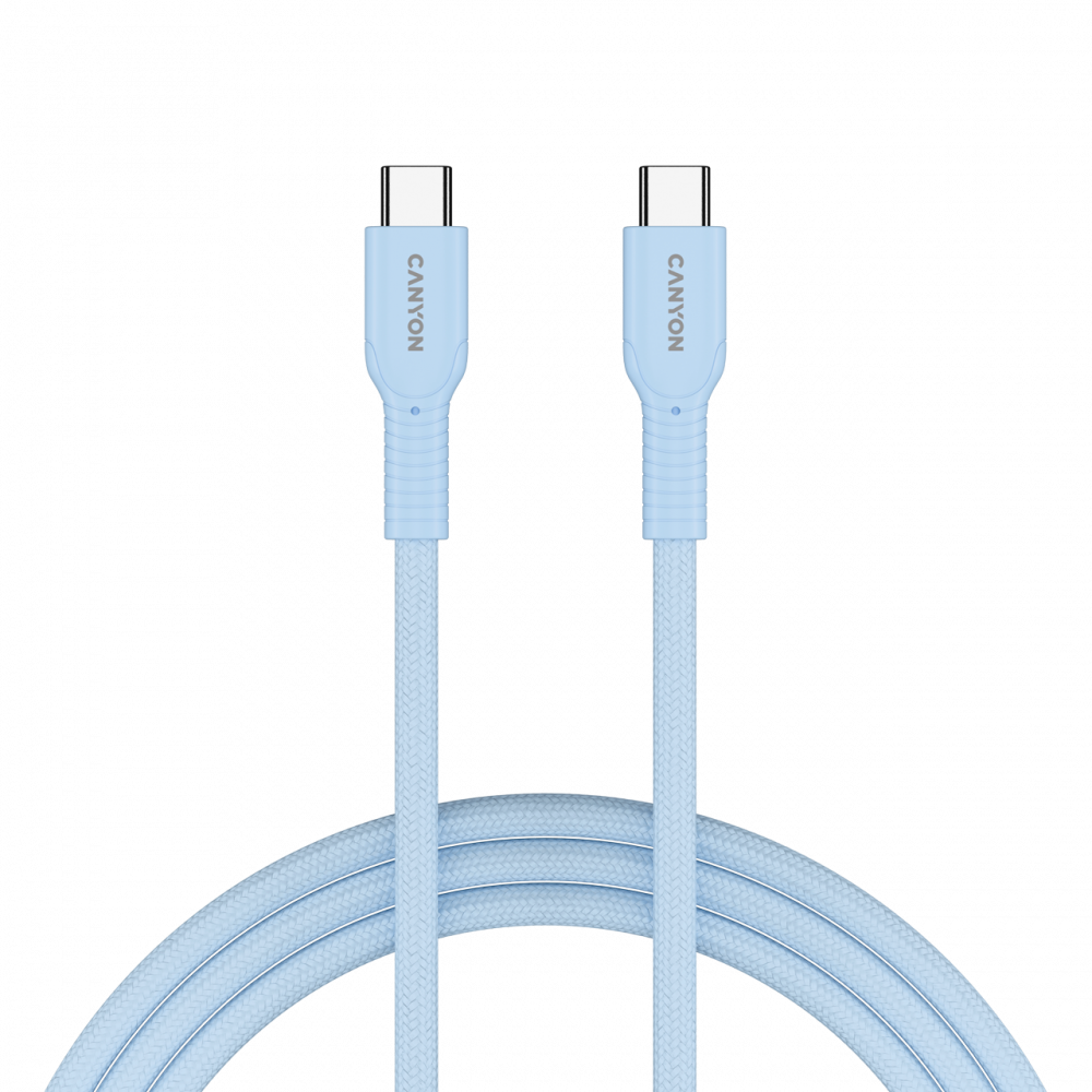 Kabel OnWire 60W USB C USB C 1m w oplocie niebieski Canyon 60CL