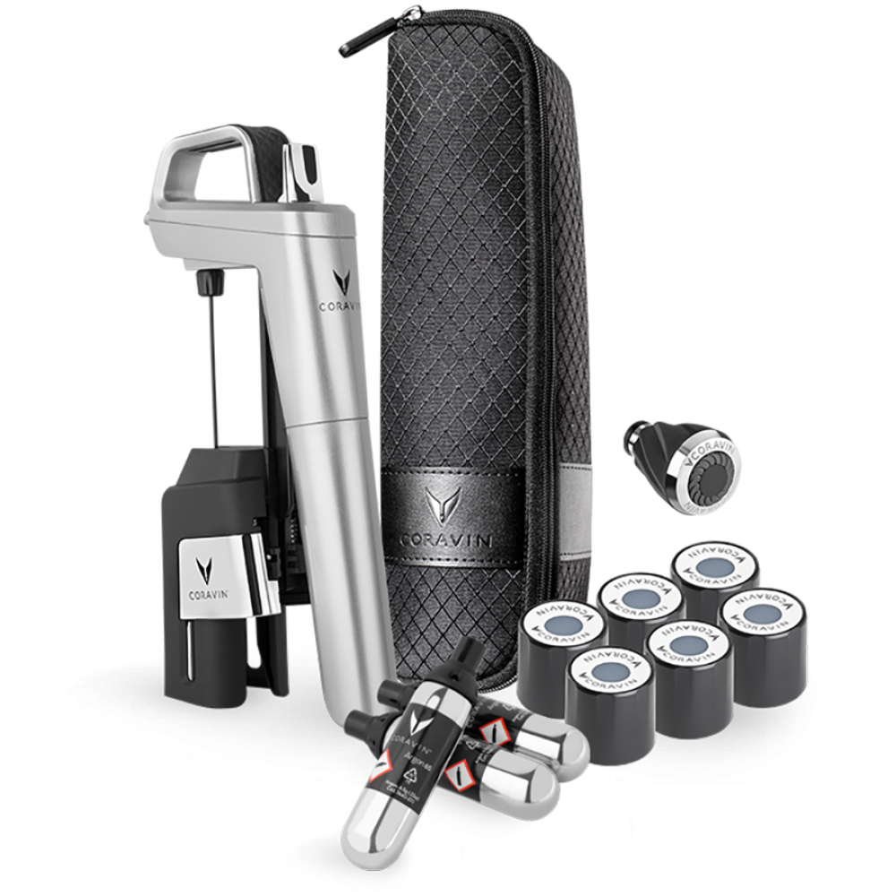 CORAVIN Timeless Six Plus System do przechowywania wina Srebrny
