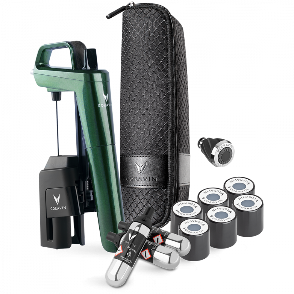 CORAVIN Timeless Six Plus System do przechowywania wina Zielony