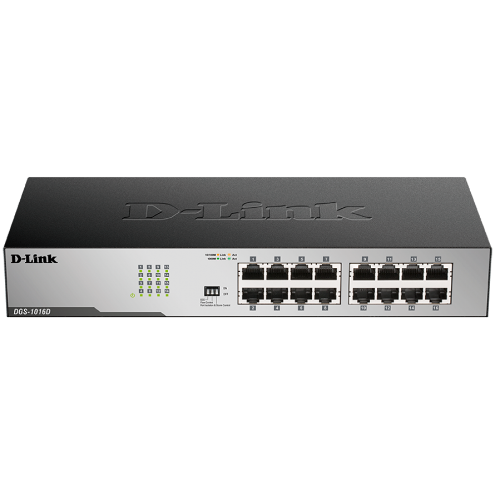 D-Link 16-Port 1000 MBit/s Switch intern schwarz