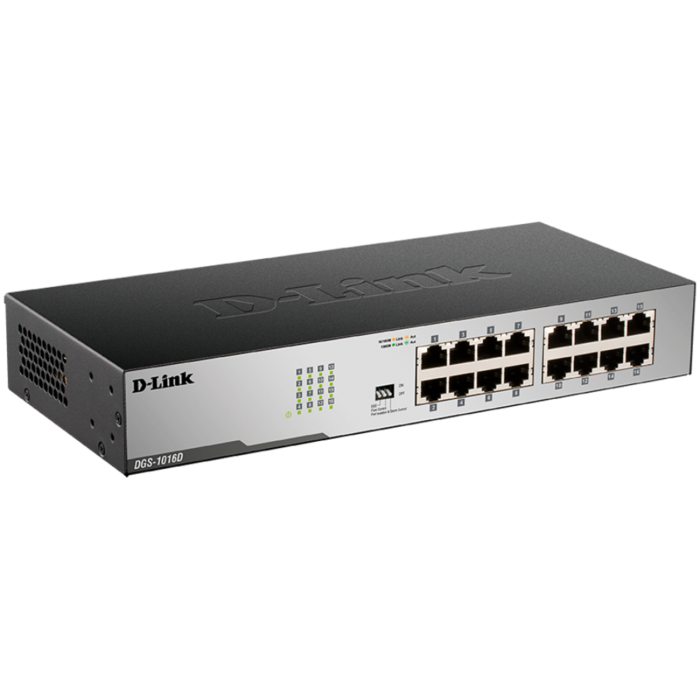 D-Link 16-Port 1000 MBit/s Switch intern schwarz