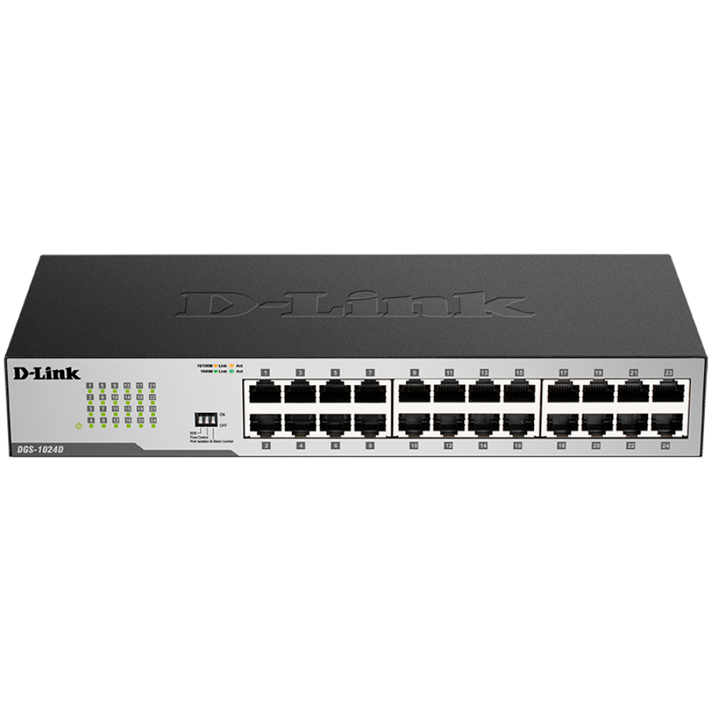 D-Link Switch 24 Ports 1000/100/10 MBit/s Intern Schwarz