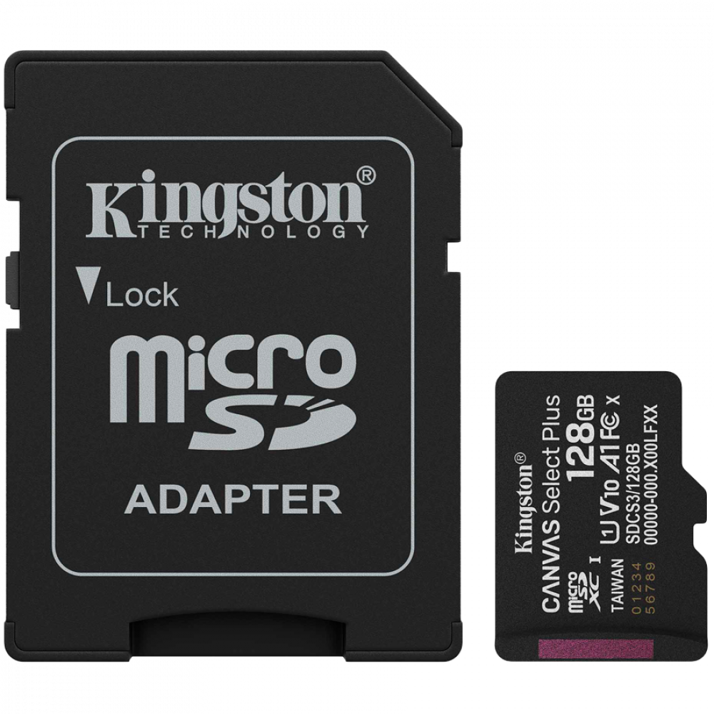 Karta microSDXC 128 GB Kingston prędkość 150 MB/s czarna