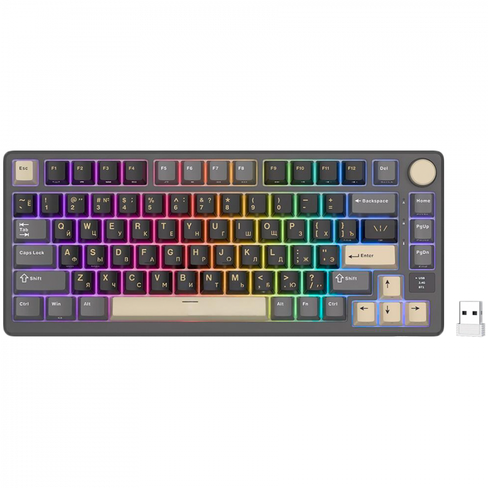 Klawiatura mechaniczna Royal Kludge M75 Silver Switch grafitowa