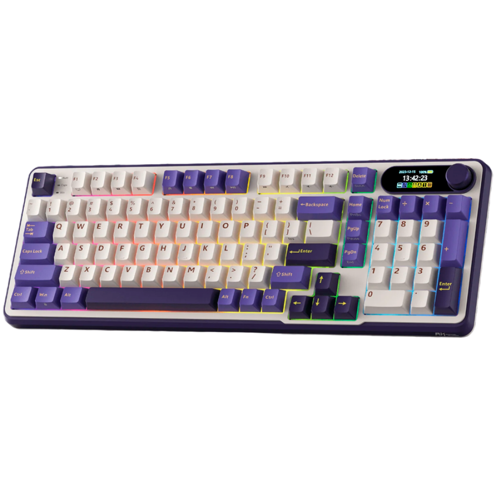 Klawiatura mechaniczna Royal Kludge S98 Chartreuse Switch fioletowa