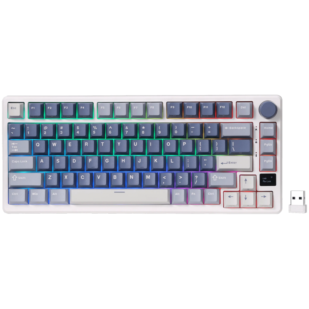 Klawiatura mechaniczna Royal Kludge M75 Brown Switch niebieska