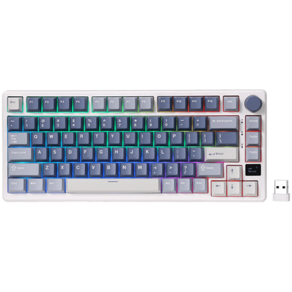 Klawiatura mechaniczna Royal Kludge M75 Silver Switch niebieska